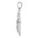 Rhodium Over 14k White Gold Polished Brushed INRI Rounded Crucifix Pendant