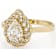 Diamond Simulant Pear And White Zircon Ring In 18K Gold Over Sterling
Silver 1.64ctw