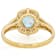 Blue Zircon And White Zircon Oval Ring In 18K Gold Over Sterling Silver 2.23ctw