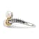 Sterling Silver Antiqued with 14K Accent Freshwater Cultured Pearl and
Diamond By-Pass Ring