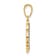 14K Yellow Gold with White Rhodium Polished and Diamond-Cut 4-Leaf
Clover Pendant