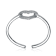 Heart Motif CZ Pave Cuff Bracelet In Sterling Silver