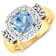 2.21ctw Blue Aquamarine and Diamond 14K Yellow Gold Halo Ring