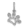 Rhodium Over 14k White Gold Diamond Paw Print Pendant