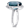 White Sapphire, London Blue Topaz and Diamond 14K White Gold Ring 12.63ctw