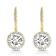 CZ Halo Drop Earrings In 14K Gold Over Sterling Silver