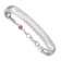 Rhodium Over Sterling Silver Enamel and Crystal PRINCESS with Chain Baby Bangle
