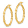 14k Yellow Gold Polished 1" Fancy Hoop Earrings