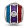 Sterling Silver Enamel 3 Colored Bead with Crystal Bead