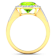 4.24 ctw Oval Green Peridot and Diamond 14K Yellow Gold Split Shank Halo Ring