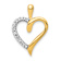 14K Two-tone Gold  Diamond Heart Pendant
