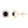 5mm Cushion Black Onyx And Created White Sapphire 10k Yellow Gold Halo
Stud Earrings