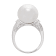 13-14mm Round White Freshwater Pearl with Diamond Accents 14K White Gold Ring