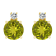 5mm Round Peridot with Diamond Accents 14k Yellow Gold Stud Earrings