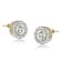CZ Halo Stud Earrings In 14K Gold Over Sterling Silver