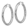 Rhodium Over 14K White Gold 1 5/8" Diamond-Cut Round Hoop Earrings