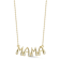 Sterling Statements 14K Yellow Gold Over Sterling Silver CZ MAMA Necklace