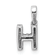 14K White Gold Diamond Letter H Initial with Bail Pendant