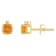 4mm Round Citrine with Diamond Accents 14k Yellow Gold Stud Earrings