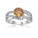 Round Citrine with White Sapphire Accents Crossover Ring, 1.12ctw