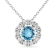 Swiss Blue Topaz Birthstone Necklace with Moissanite Accents Sterling
Silver  Pendant with Chain