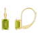 6x4mm Emerald Cut Peridot 10k Yellow Gold Drop Earrings