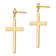 14k Yellow Gold Cross Dangle Earrings