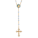Symbols Of Faith Gold Tone Blue Beaded Rosary with Mary and Child Decal