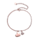 Heart Charm CZ Pave Bracelet In 18K Rose Gold Over Brass