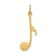 14k Yellow Gold Satin and Textured Musical Note Pendant