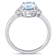 Aquamarine and Diamond 10K White Gold Halo Ring 1.13ctw