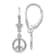 Rhodium Over 14k White Gold 3D Peace Symbol Dangle Earrings