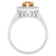 8x5mm Pear Shape Citrine And White Topaz Accents Rhodium Over Sterling
Silver Halo Ring