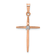 14k Rose Gold and Rhodium Over 14k Rose Gold Cross Pendant with Diamond