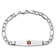 Rhodium Over 14k White Gold Medical Soft Diamond Shape Red Enamel Figaro
Link ID Bracelet