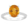 10x8mm Oval Citrine and 1/10 ctw Diamond Rhodium Over Sterling Silver Ring