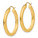 14k Yellow Gold Polished 1 3/16" Square Hoop Earrings