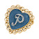 Gold Tone Filigree Heart Blue Enamel Initial Pin
