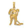 14k Yellow Gold Textured Hockey Player with Stick and Puck Charm