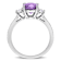 Amethyst and Diamond 14K White Gold 3-Stone Ring 2.06ctw