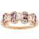 Morganite, Tanzanite And White Zircon Ring In 18K Rose Gold Over
Sterling Silver 1.09ctw