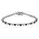 Black and White Diamond Rhodium Plated Sterling Silver Heart Tennis
Bracelet 0.10ctw