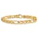 14K Yellow Gold 6.5mm Solid Hand-Polished 3 and 1 Flat Anchor Bracelet