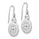 Rhodium Over Sterling Silver Polished Cubic Zirconia Compass Dangle Earrings