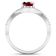 1.74ctw Red Ruby and Diamond 14K White Gold Halo Ring