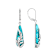 Blue Composite Turquoise Sterling Silver Feather Earrings 25x8mm