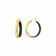 14K Yellow Gold Over Sterling Silver Enamel Hammered Hoop Earrings in Black