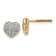 14k Yellow Gold and Rhodium Over 14k Yellow Gold 6mm Diamond Heart Stud Earrings
