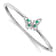 Rhodium Over 14k White Gold Emerald and Diamond Butterfly Bangle