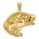 14k Yellow Gold 2D Textured Bass Fish Jumping Charm